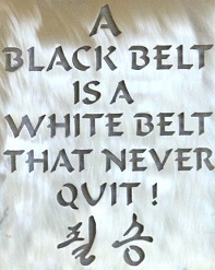 A black belt is a white belt that never quit
