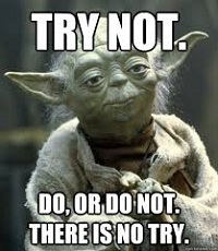 Try not, do or do not, there is no try. (Yoda)